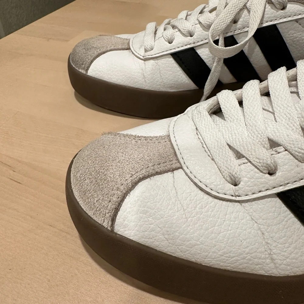 Adidas Womens VL court 3.0, White and Black Sneakers - Picture 3 of 12